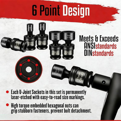 15 Pcs 3/8' Drive Shallow Universal Socket Set