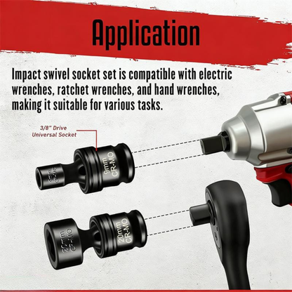 15 Pcs 3/8' Drive Shallow Universal Socket Set