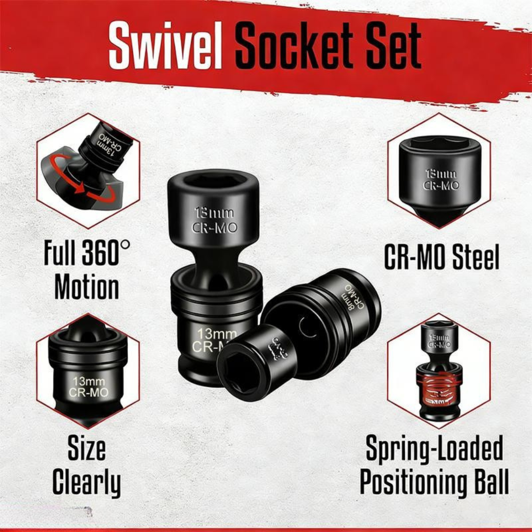 15 Pcs 3/8' Drive Shallow Universal Socket Set