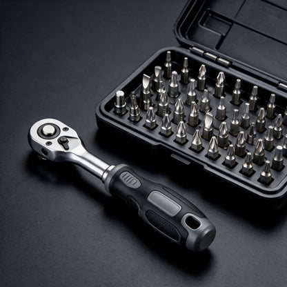 Fixtus 40-in-1 Ratchet Screwdriver Set with 180-Degree Ball-Joint Handle